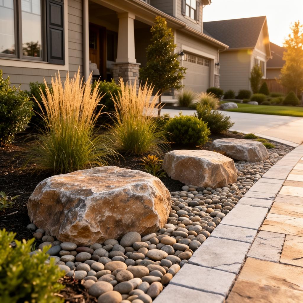 Professional landscaping services - planting flowers in garden bed